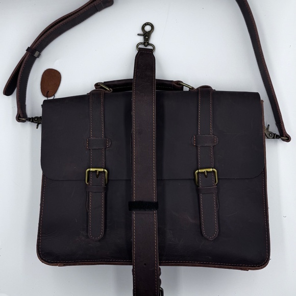 Timber‎ & Hide Brown Leather Courier Bag - Picture 6 of 7